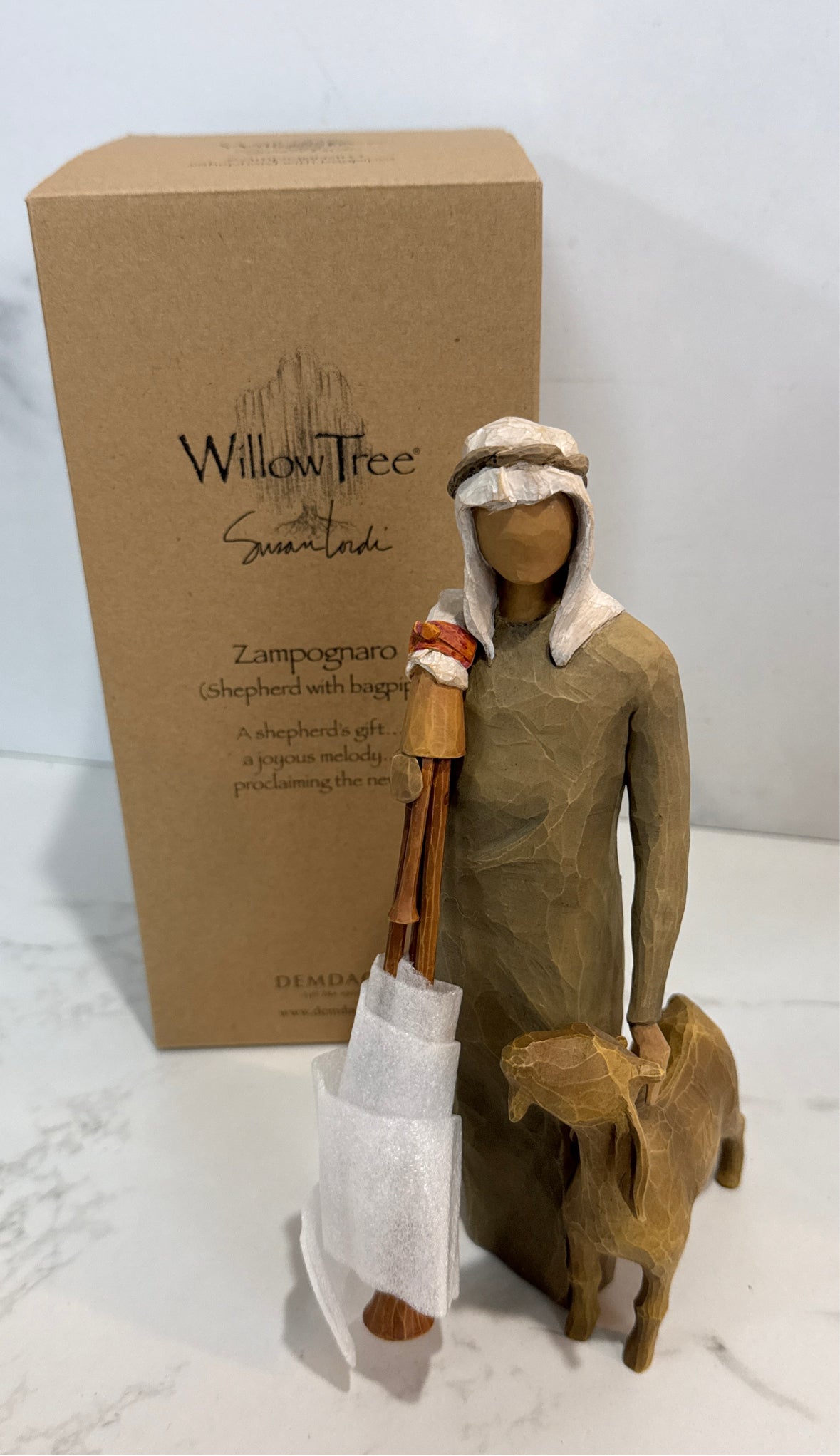 Willow Tree Shepherd with Bagpipe