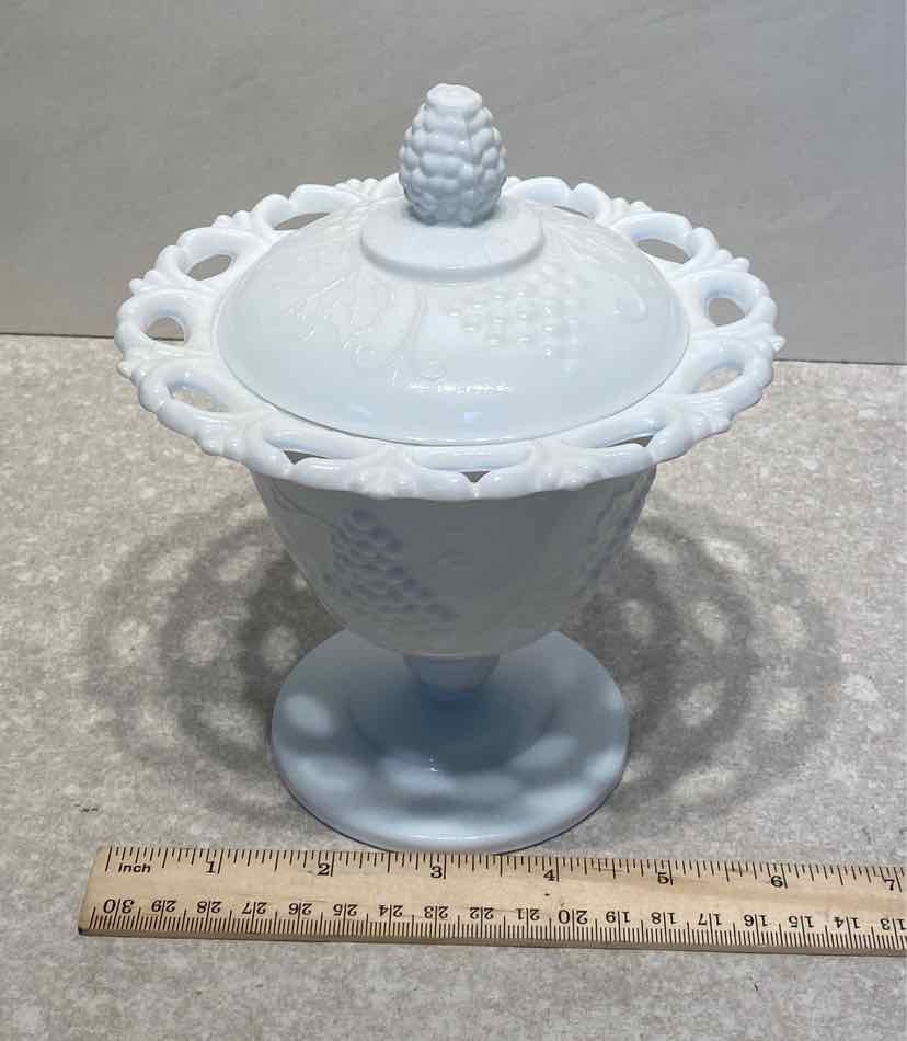 Milkglass Covered Bowl