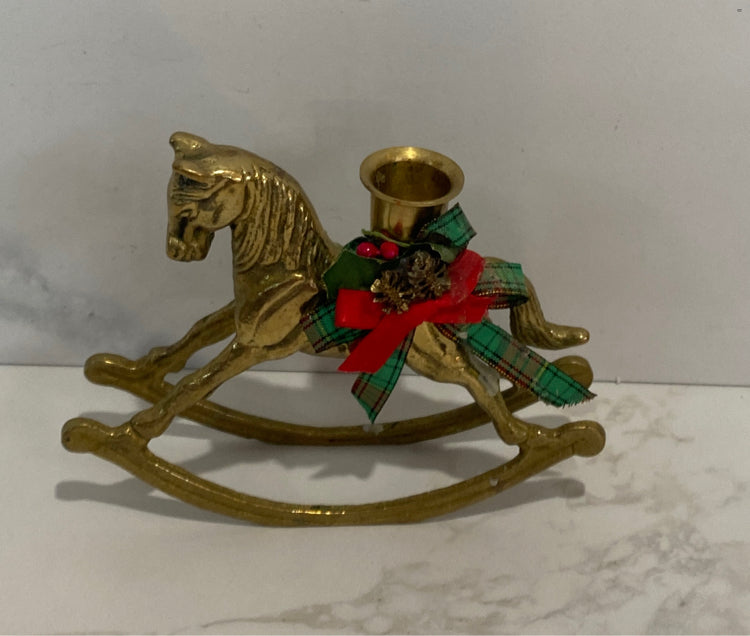 Brass Horse Candleholder