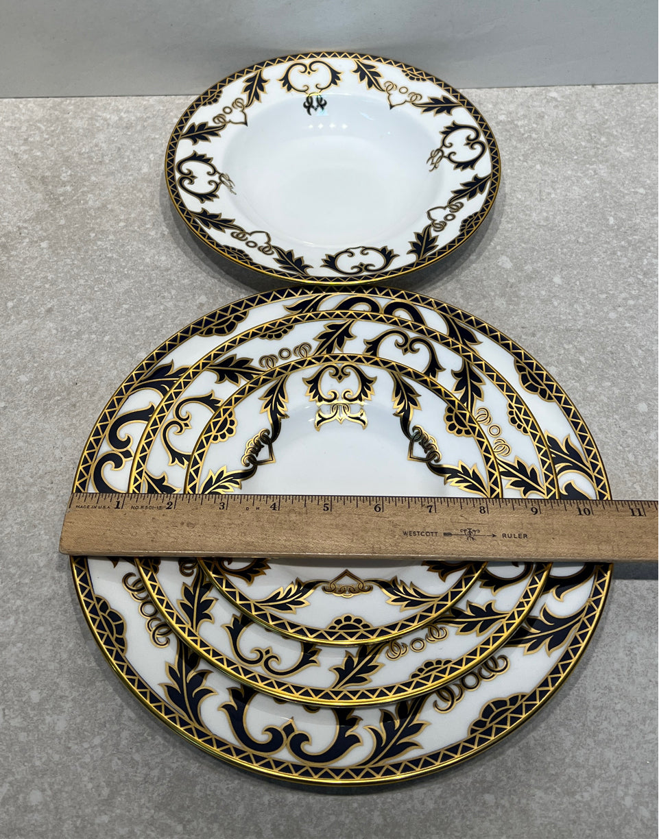 Set of 4 Royal Crown Derby Majesty Dishes