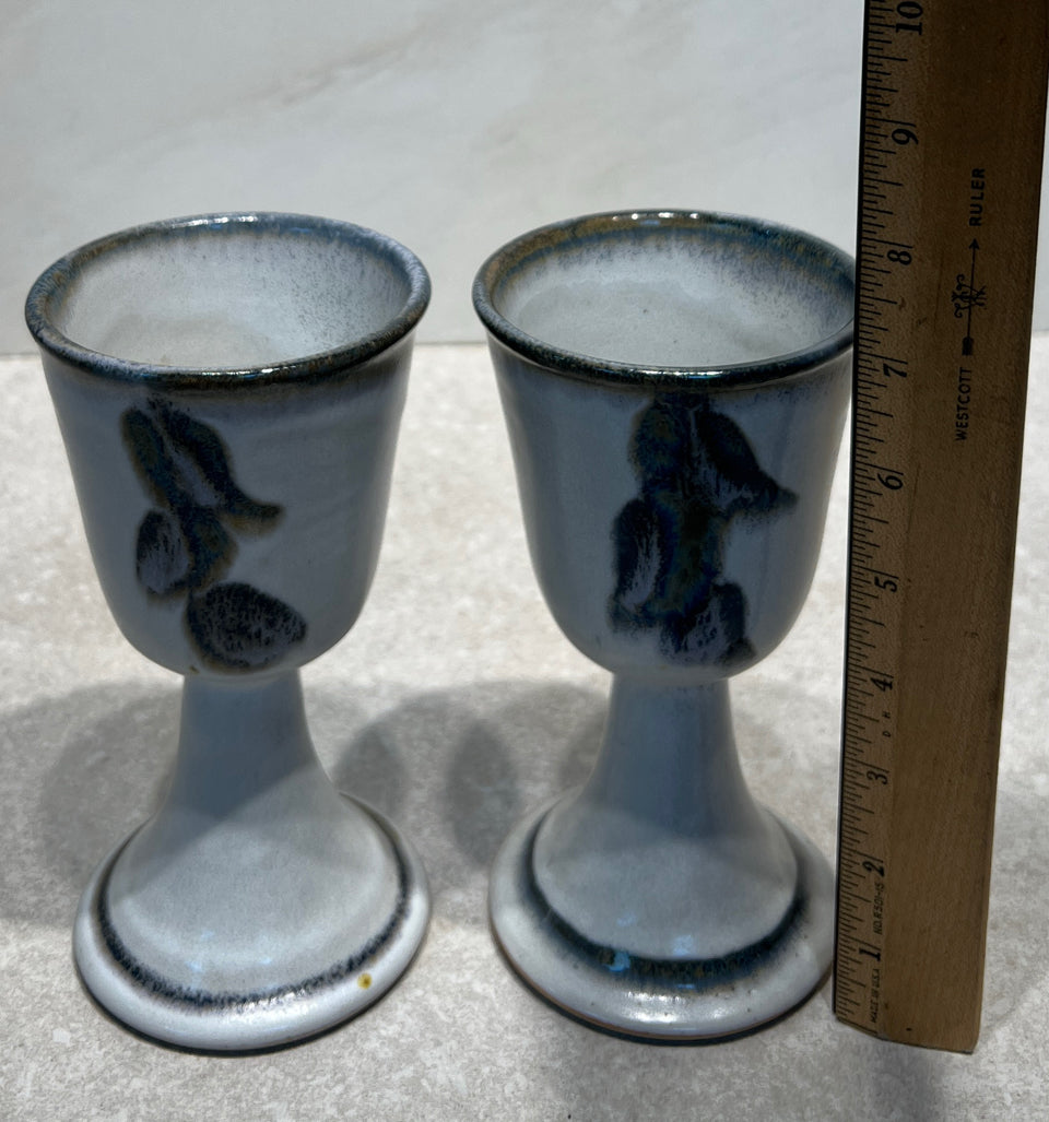 Set of 2 Pottery Goblets