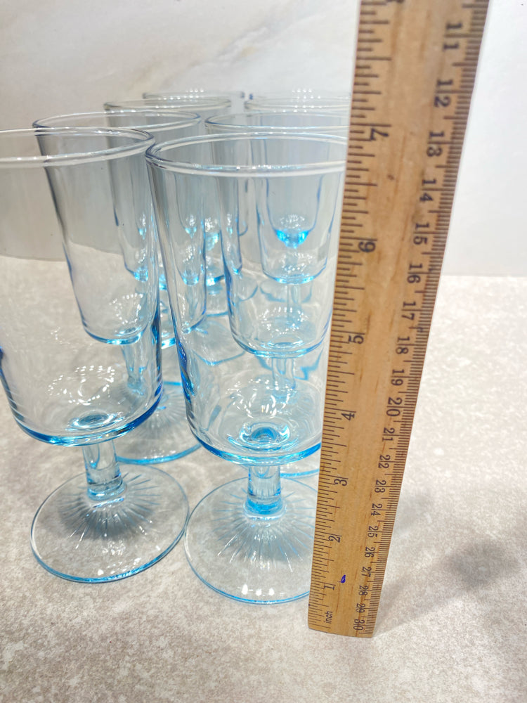 Set of 8 Blue Glasses