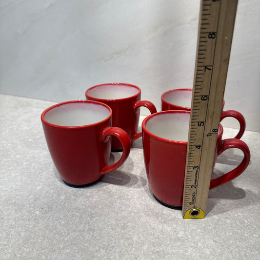 Set of 4 Red Mugs
