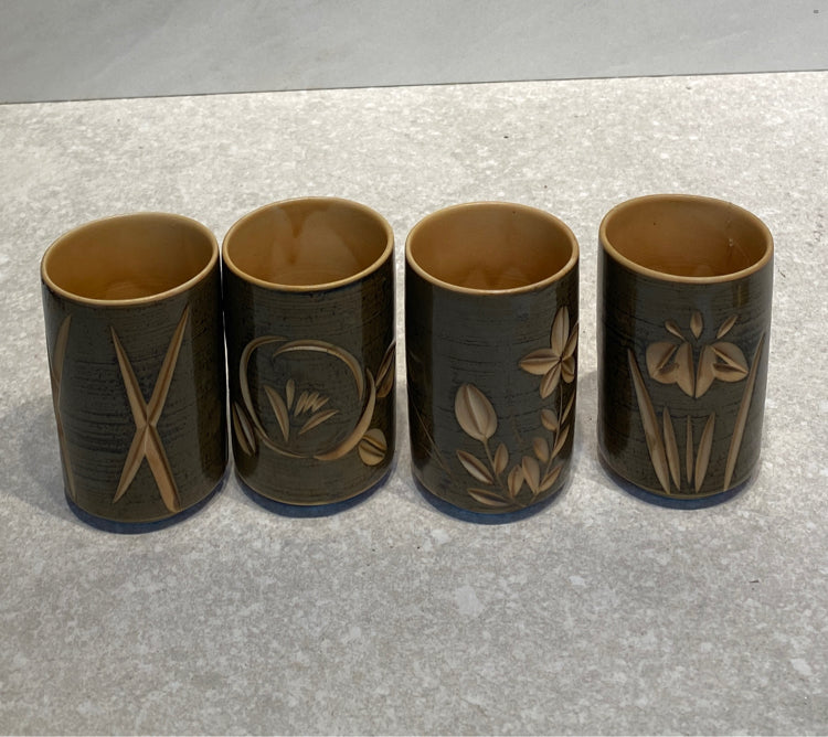Set of 4 Pottery Glasses