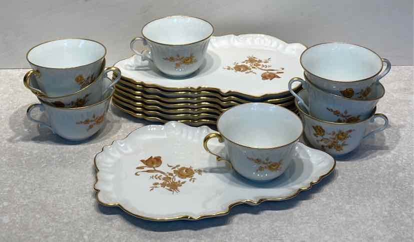 Set of 8 Limoges Snack Sets