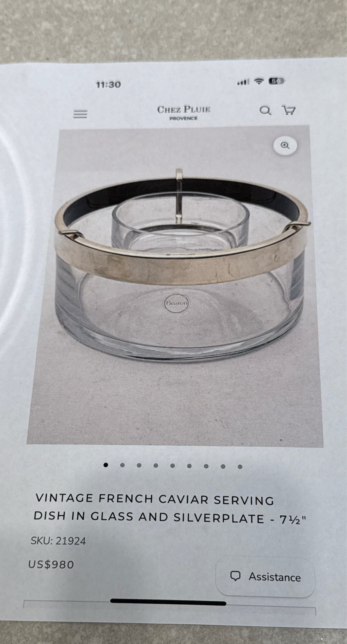 French Caviar 2-Piece Caviar Bowl