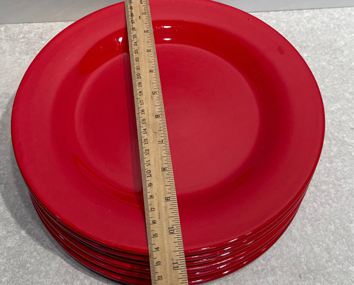 Set of 6 Red Plates - as is