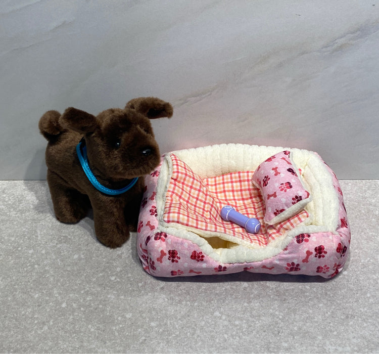 American Girl Dog with Bed