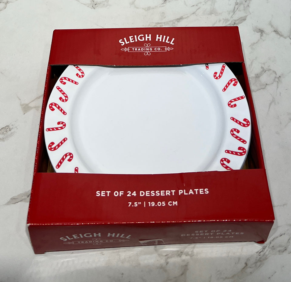 Set of 24 Dessert Plates (Plastic)