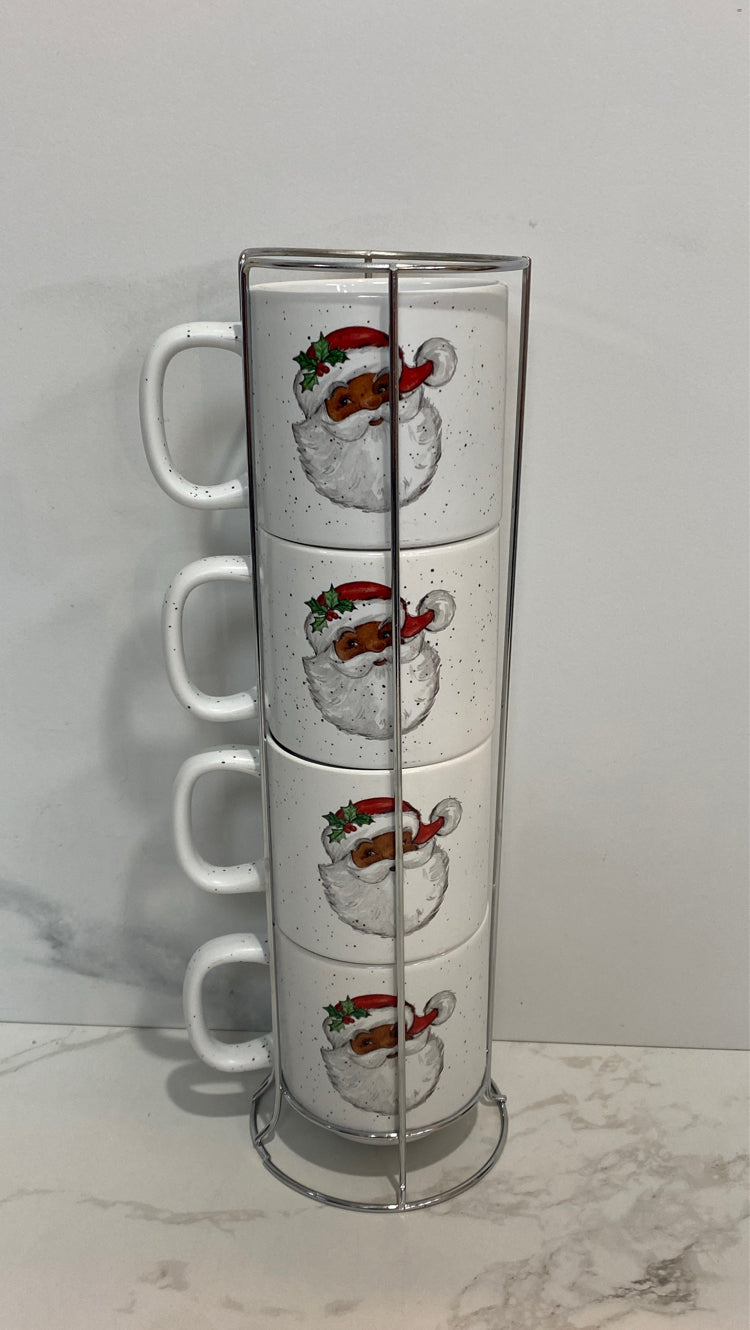 4 Mugs with Stand