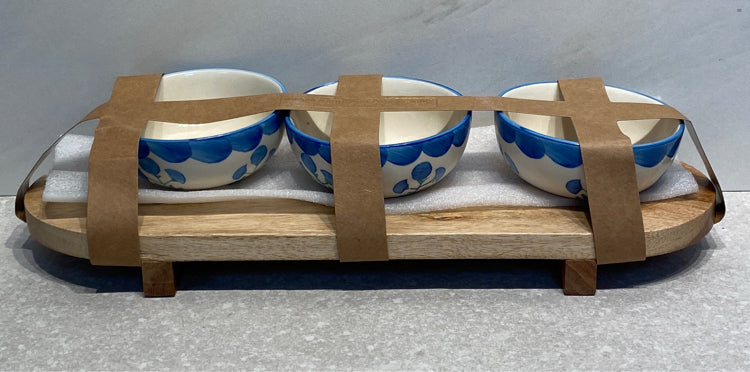 Serving Tray with 3 Bowls