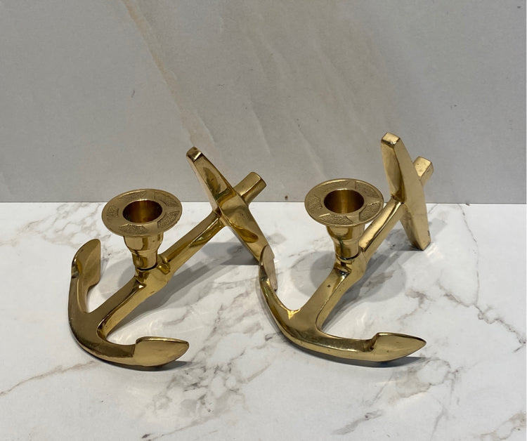 Pair of Brass Candleholders