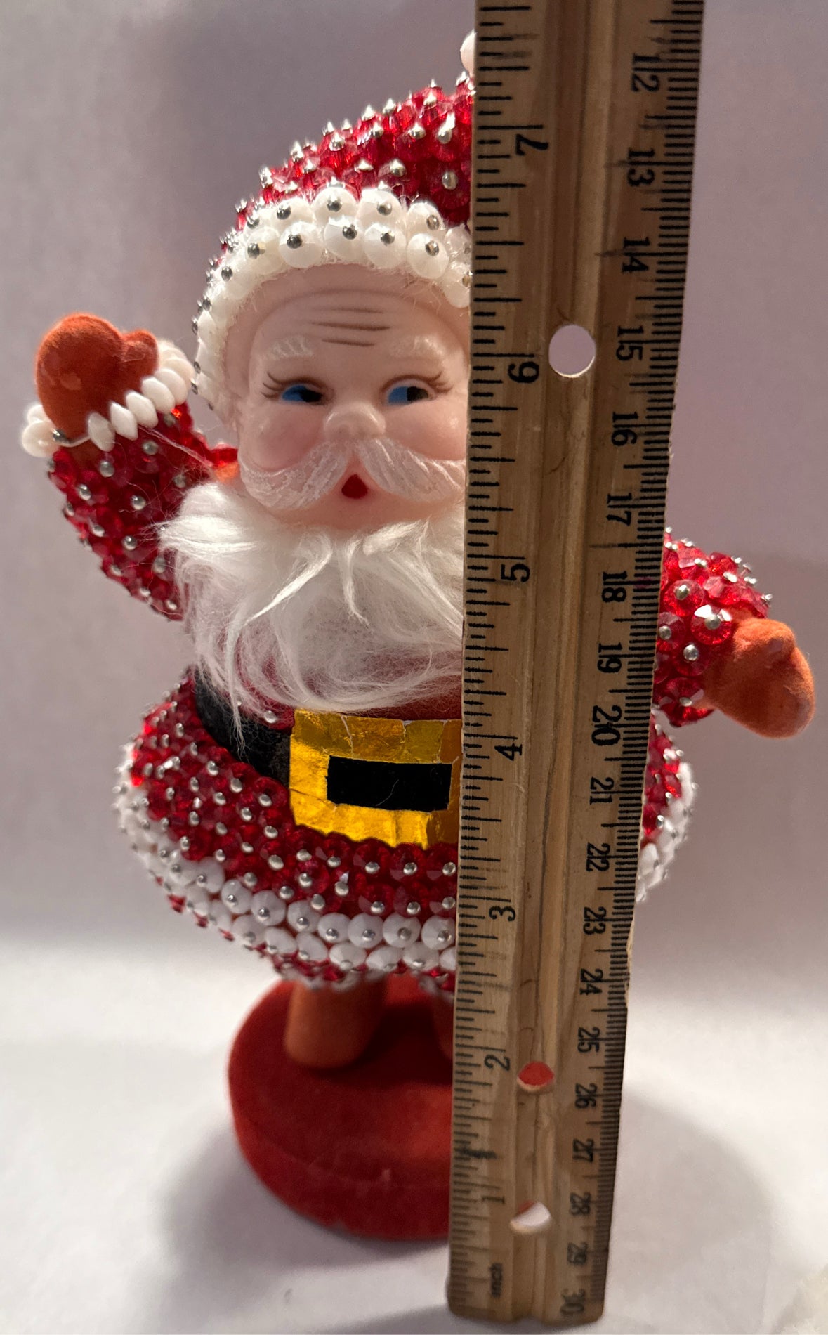 Vintage Beaded Santa