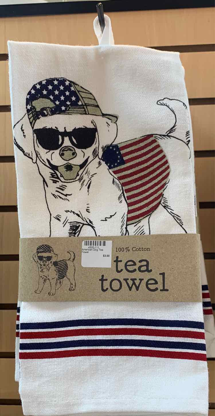 American Dog Tea Towel
