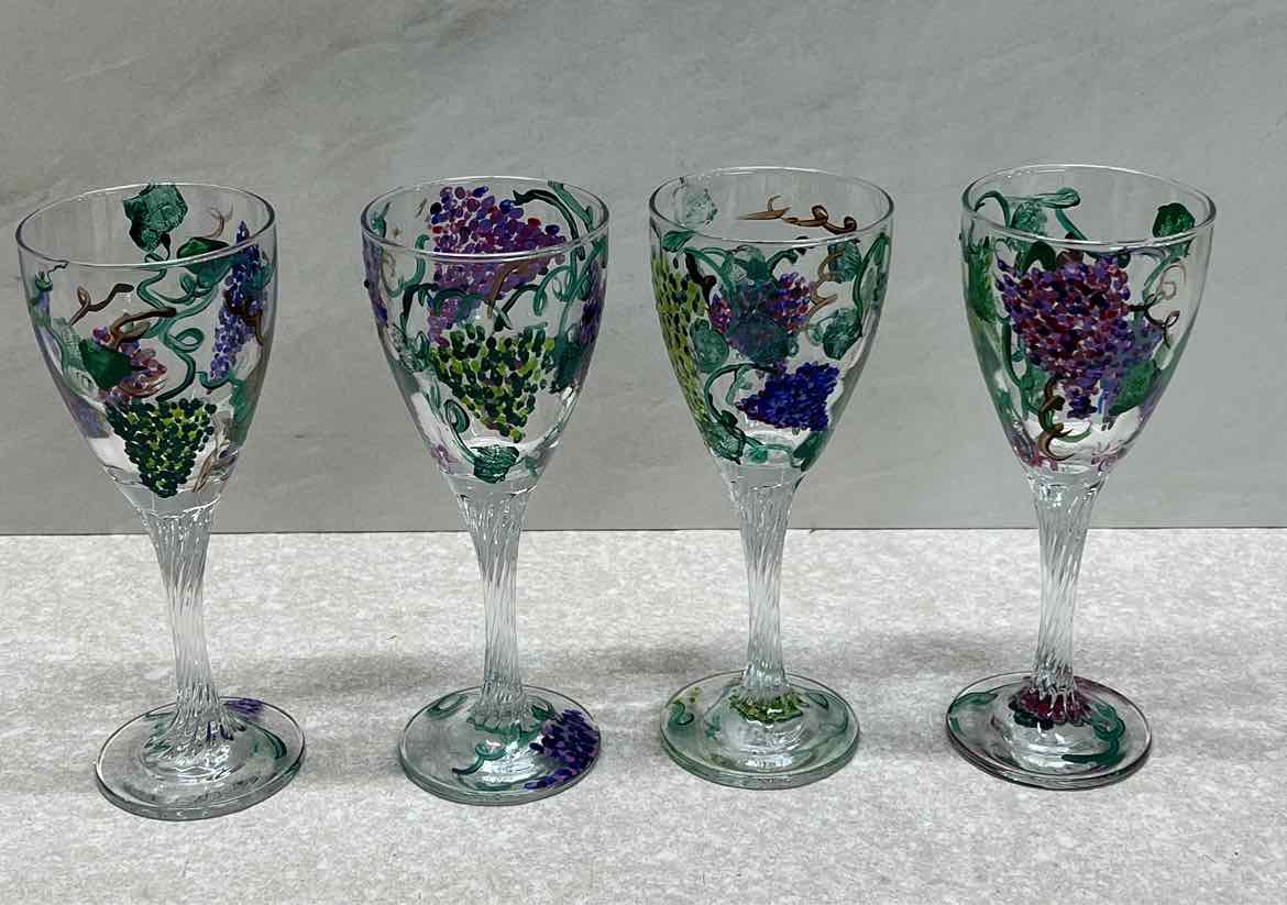 Set of 4 Handpainted Glasses