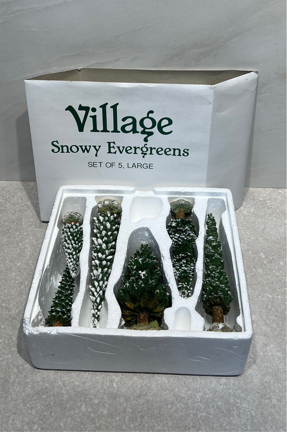 Dept. 56 - Set of 5 Snowy Evergreens