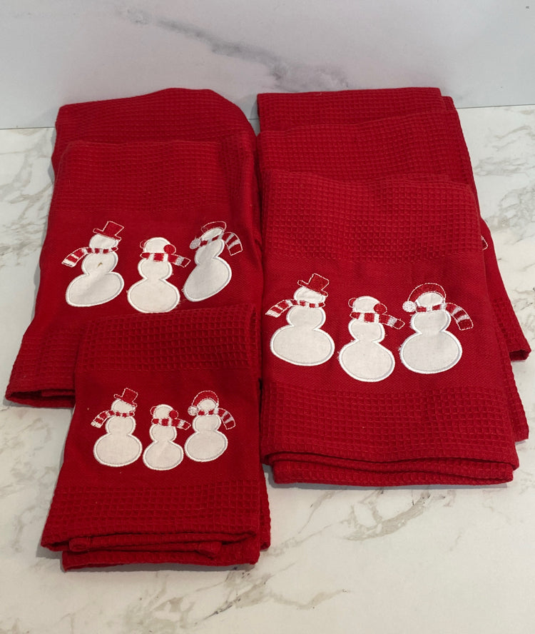 Lot Of Snowman Towels