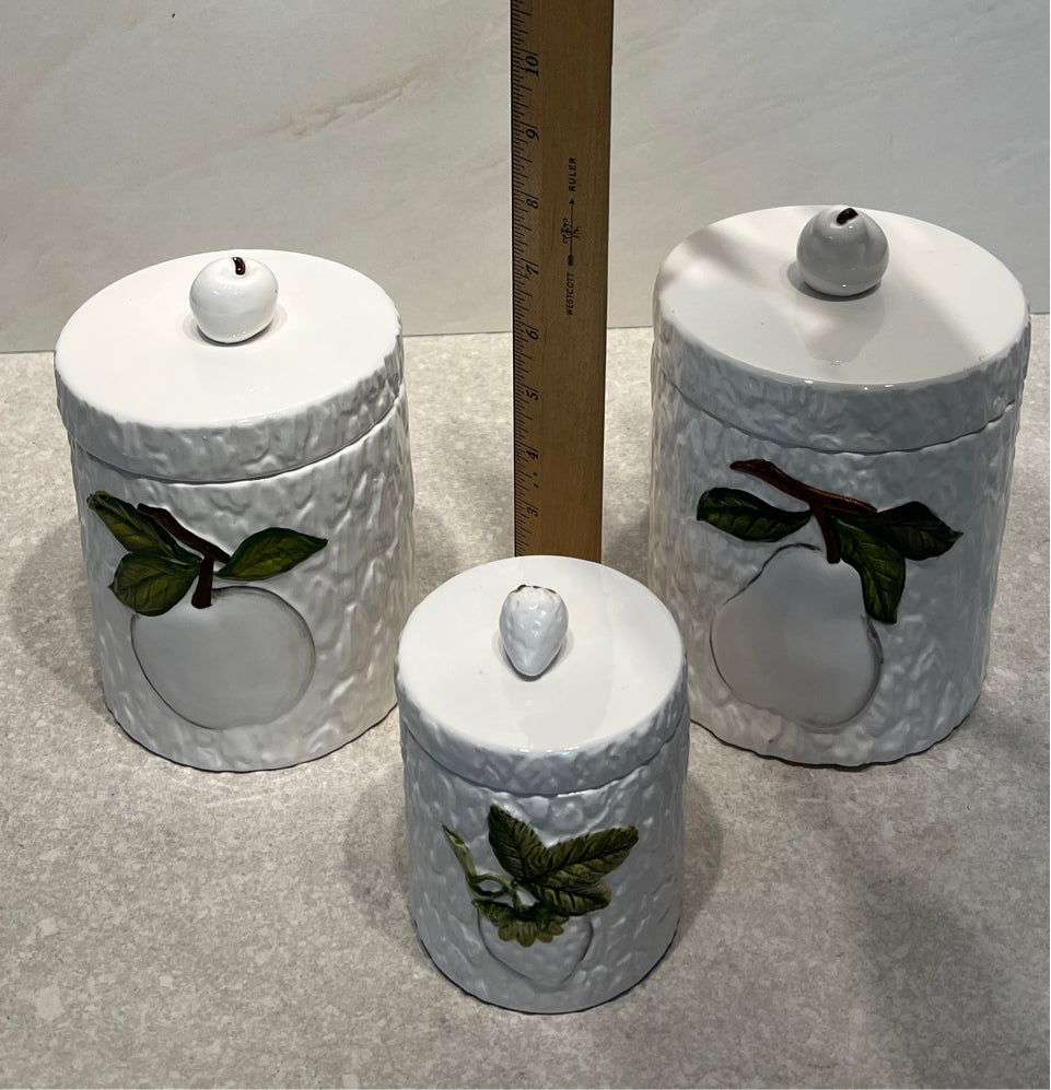 Set of 3 Vintage Canisters