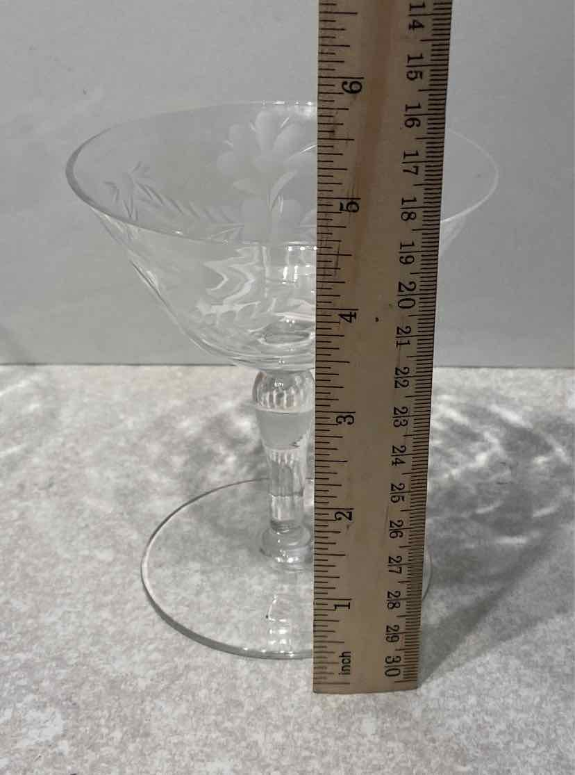 Set of 4 Etched Glasses
