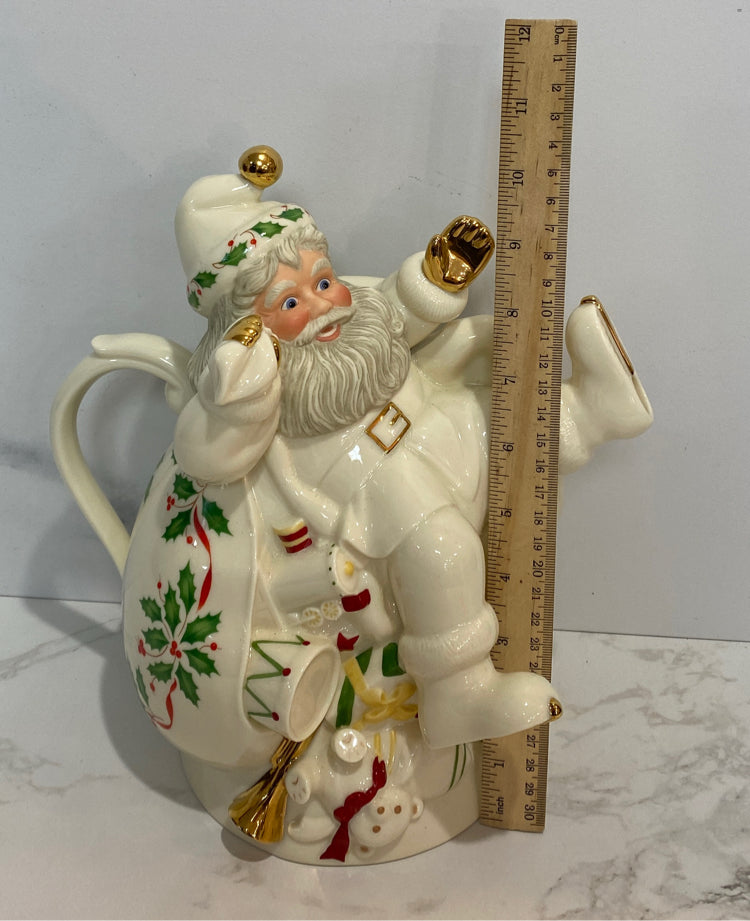 Lenox Holiday Santa Teapot