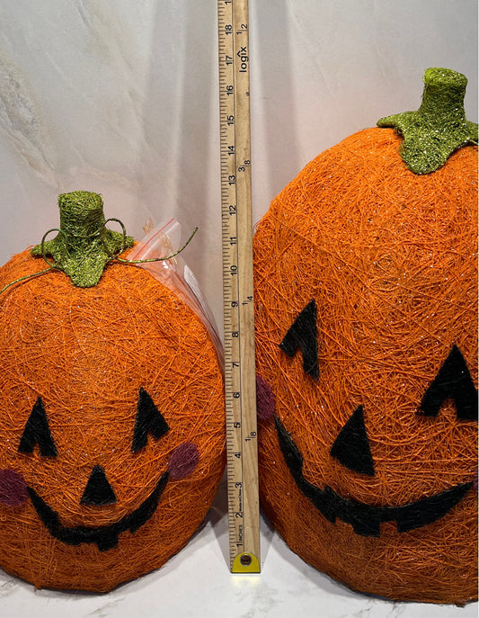 Pair of Lighted Pumpkins