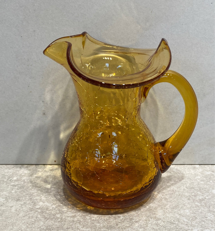 Amber Crackle Pitcher