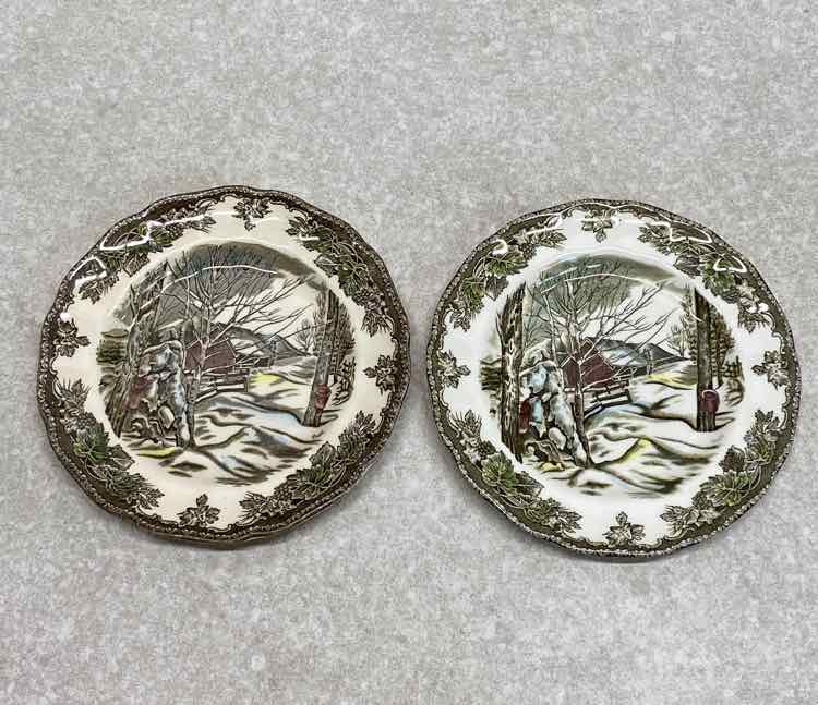 Pair of Friendly Village Plates