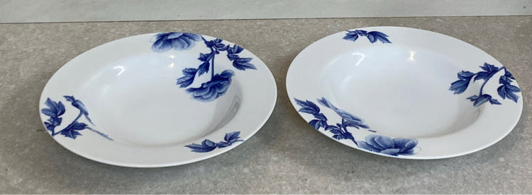 Pair of Blue Peony Bowls