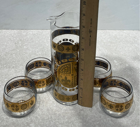 Veto Bari Pitcher And 4 Glasses