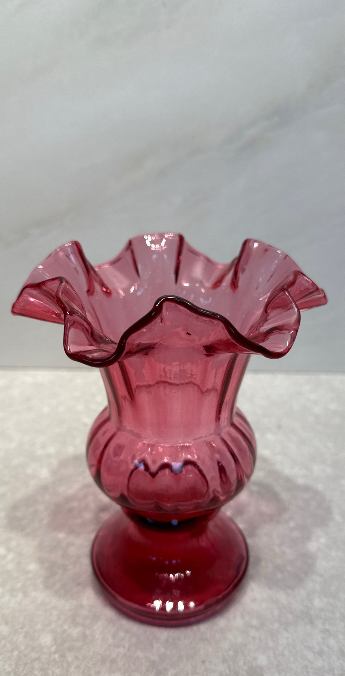 Fenton Cranberry Vase