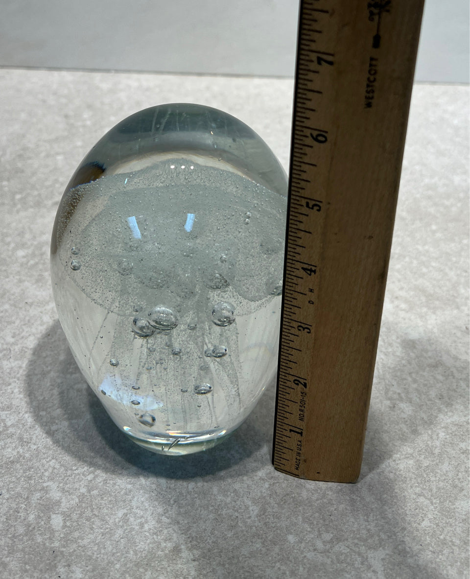 Glass Jellyfish Paperweight