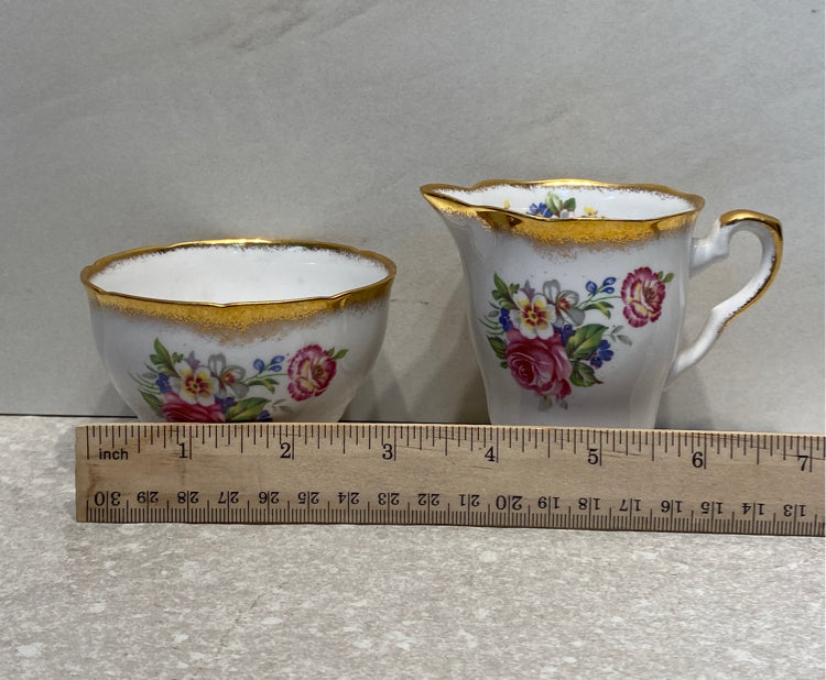 English Bouquet Sugar and Creamer