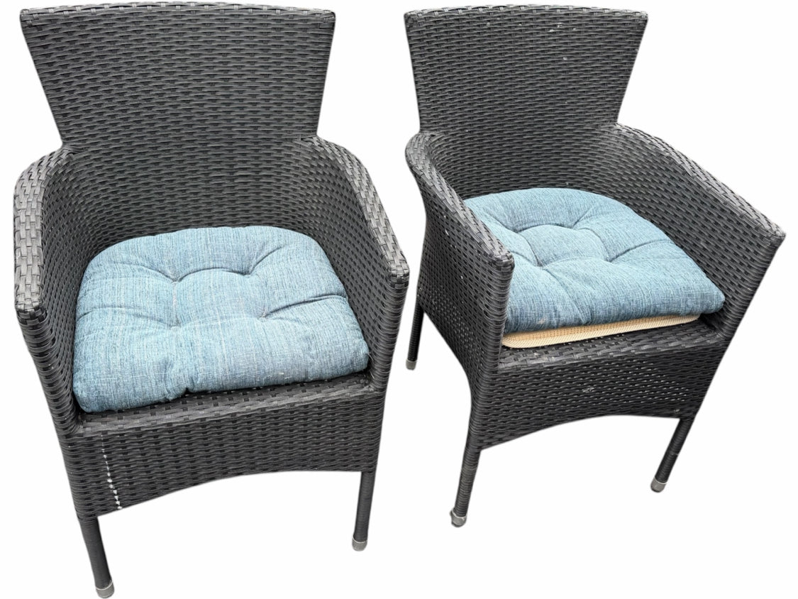 Set of 2 Resin Wicker Chairs