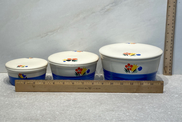 Universal Potteries "Circus" -3 Covered Nesting Bowls