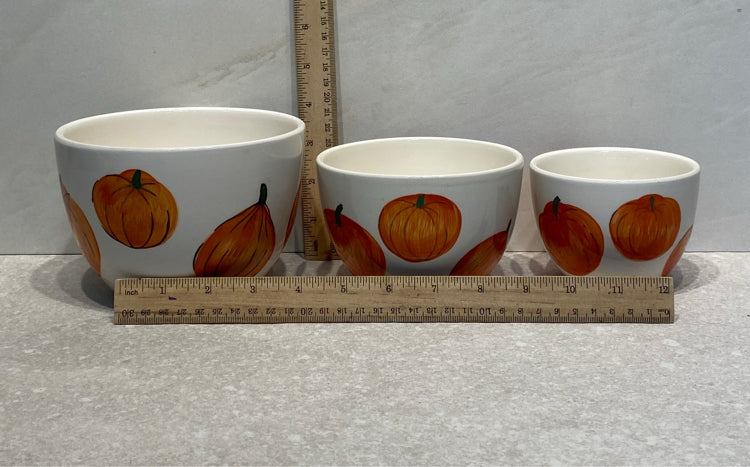 Set of 3 Pumpkin Bowls