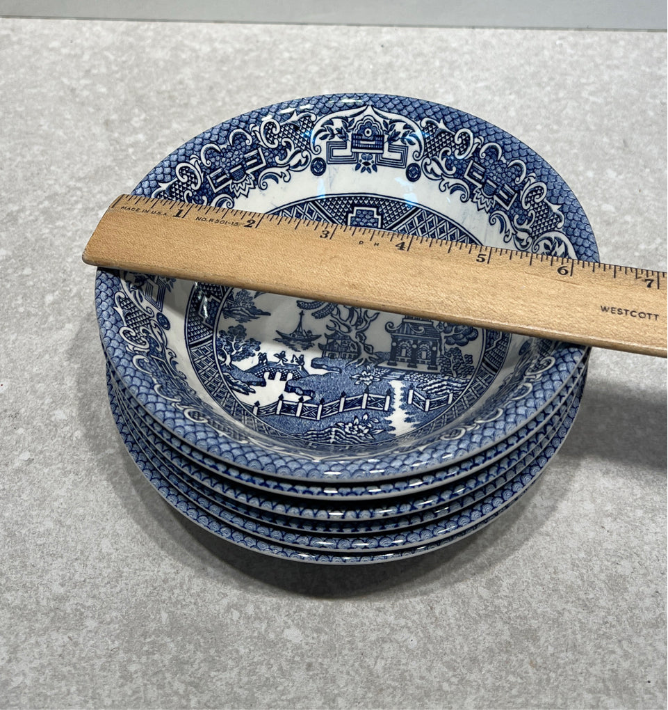 Set of 6 Blue Willow Bowls