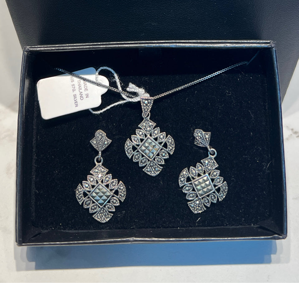 Sterling Necklace And Earrings
