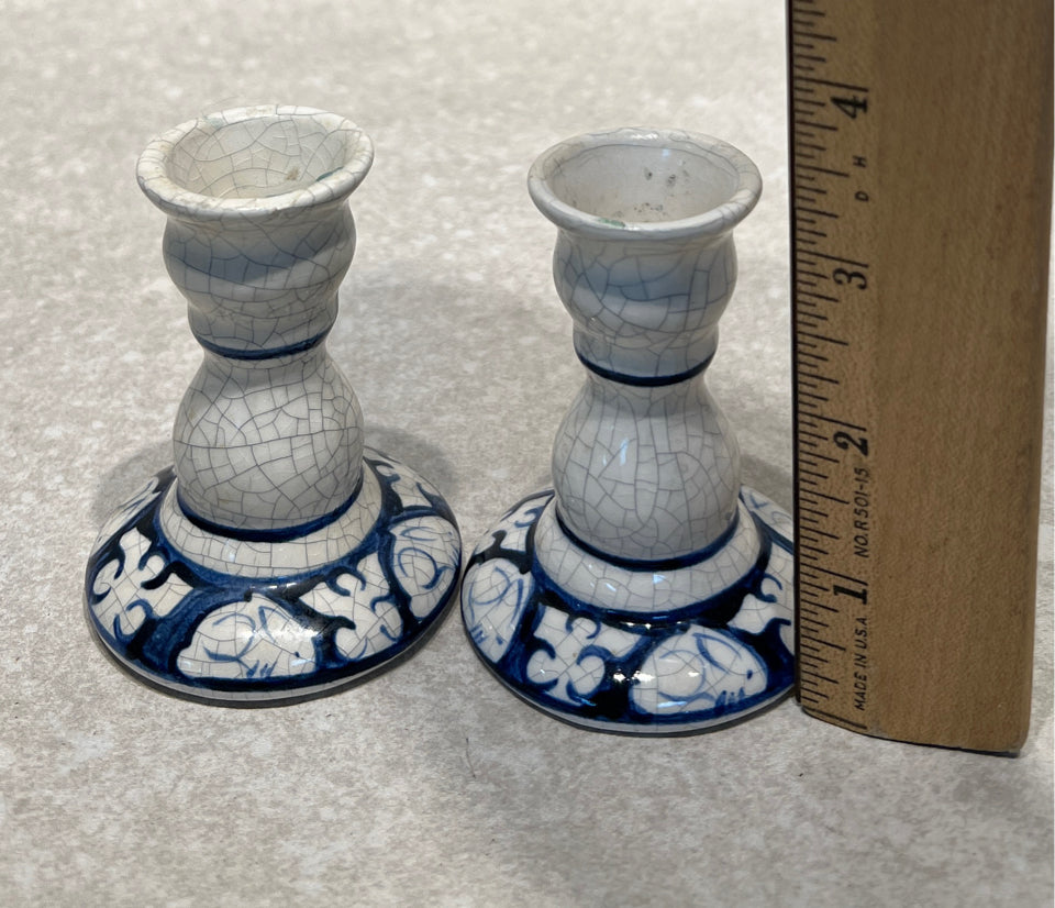 Set of 2 Dedham Pottery Candleholders