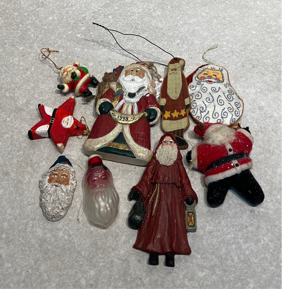 Lot of Santa Ornaments