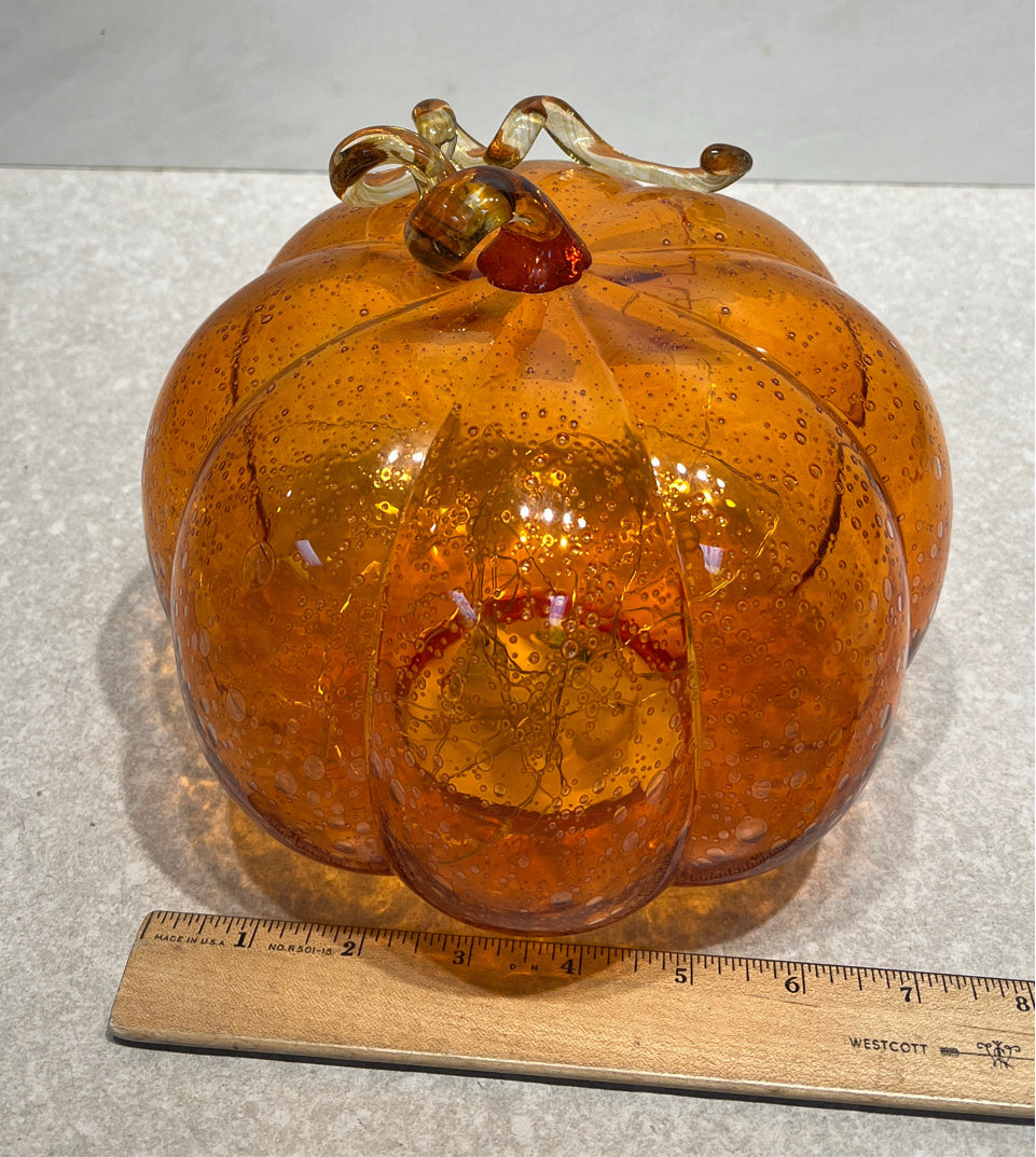 Glass Lighted Pumpkin