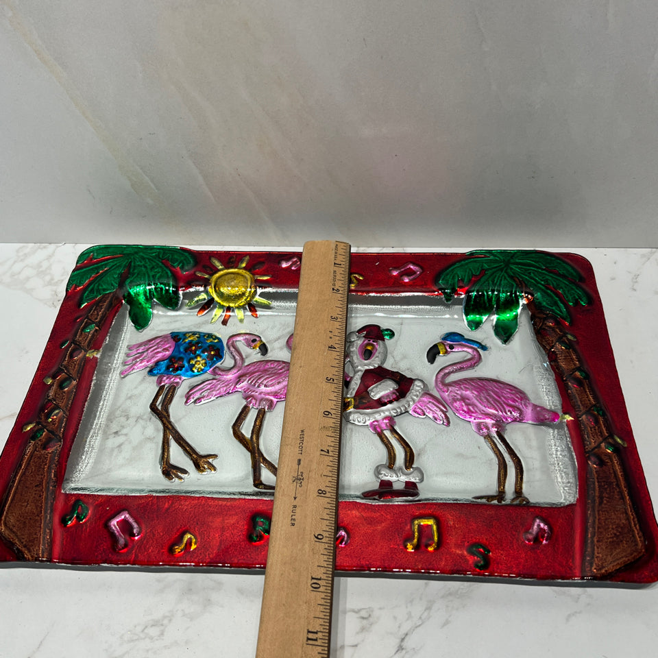 Flamingo Glass Dish
