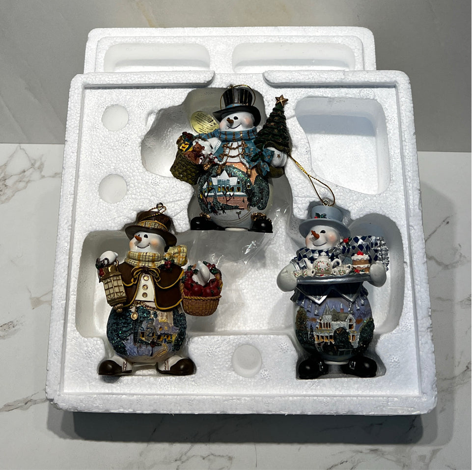 Thomas Kinkade Set of 3 Ornaments