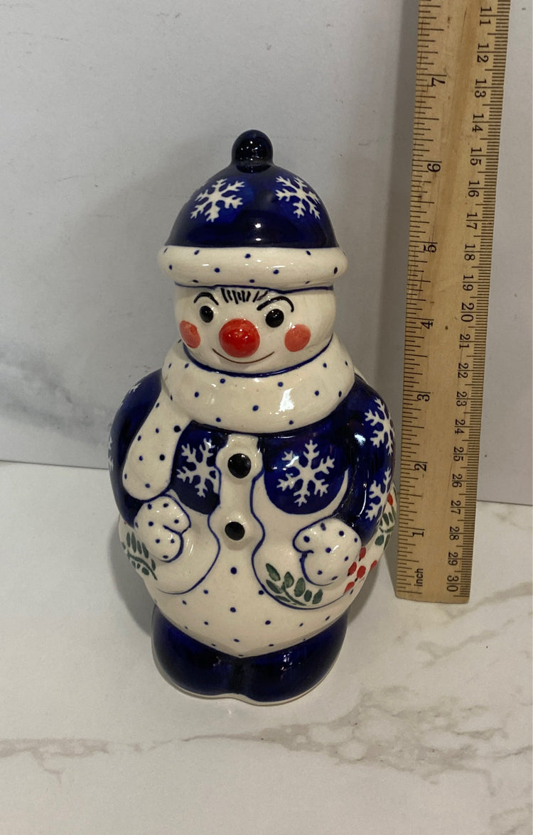 Polish Pottery Snowman