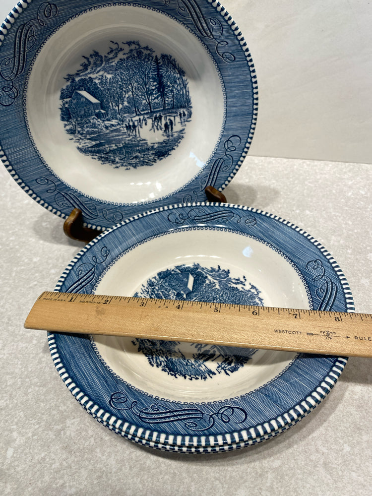 Set of 4 Currier and Ives Bowls