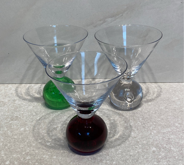 Set of 3 Martini Glasses