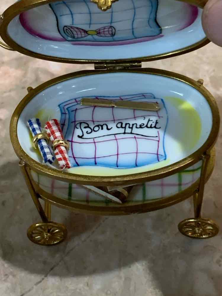 Peint Main Rochard Tea Cart Trinket