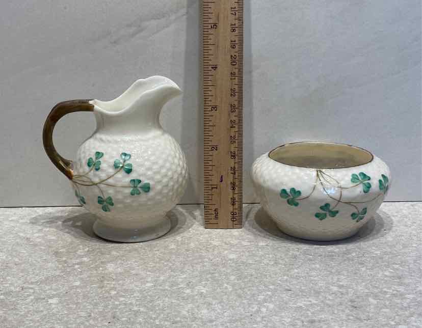 Belleek Sugar And Creamer