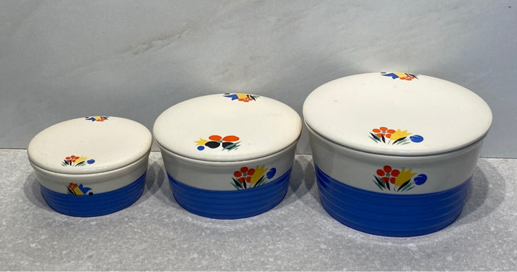 Universal Potteries "Circus" -3 Covered Nesting Bowls