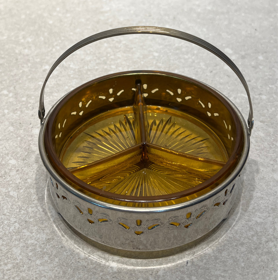 Amber Dish In Carrier