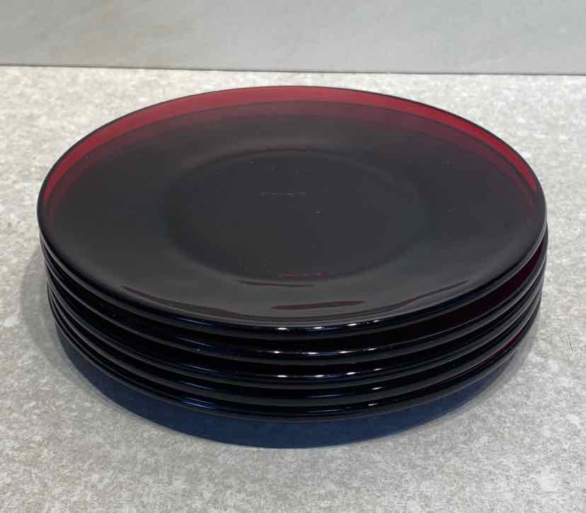 Set of 5 Red Plates